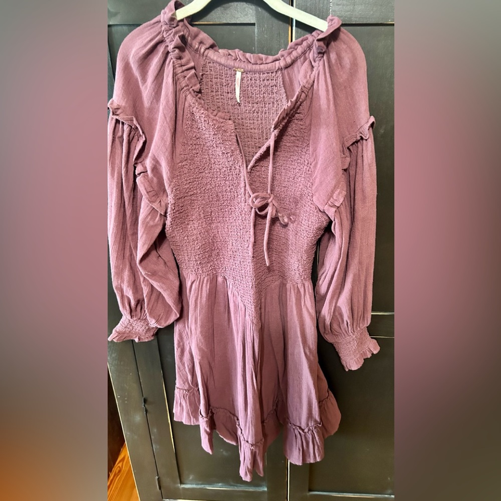 Free People mini dress in a beautiful purple/mauve